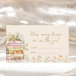 Bok Tema Vildblomma Hur Många Kyssar Bröllopsspel Tilläggskort