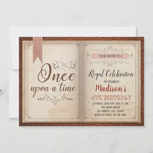 Bok temat födelsedagsfest inbjudan (Framsida)