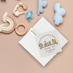 Bok Them Shelf Baby Shower Light Taupe Neutralt Gåvor Etiketter