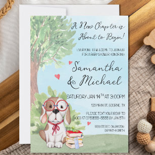 Bok Theme Baby Shower Inbjudningar