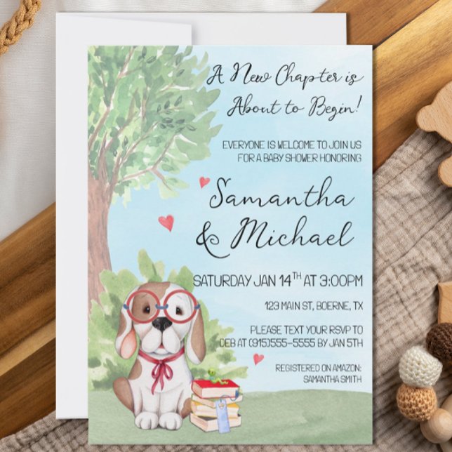Bok Theme Baby Shower Inbjudningar (Storybook Baby Shower Invitation)