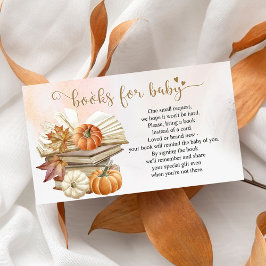 Bok Theme Pumpkin Baby Shower Bok Request Card Tilläggskort
