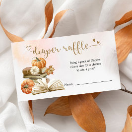 Bok Theme Pumpkin Baby Shower Diaper Raffle Card Tilläggskort