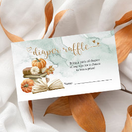 Bok Theme Pumpkin Baby Shower Diaper Raffle Card Tilläggskort
