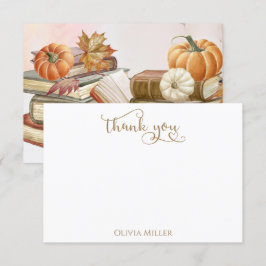 Bok Theme Pumpkin Fall Baby Shower Tack Kort