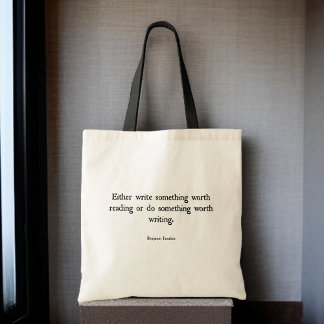 Bok Tote Bag - Benjamin Franklin Quote Tygkasse