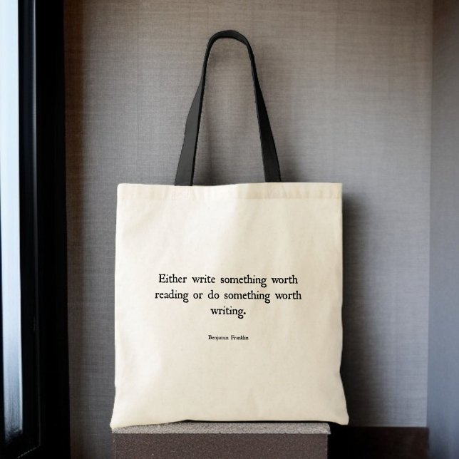 Bok Tote Bag - Benjamin Franklin Quote Tygkasse (Skapare uppladdad)