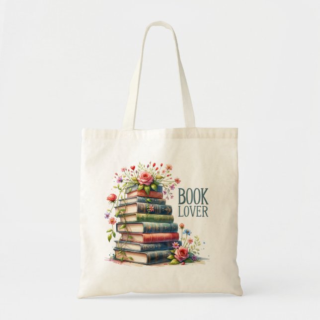 Bok Tote Bag Söt Bok Älskare Gift Tygkasse (Framsidan)