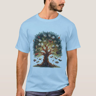bok träd ljusblått t shirt