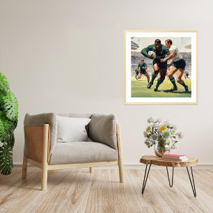 Bok! - Tryckning av Rugby Players Art Print Poster