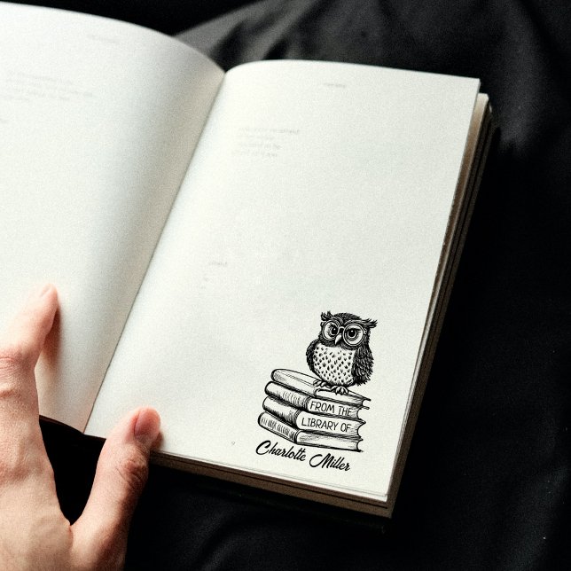 Bok Ugglan Beställning Från Biblioteket Stämpel (Skapare uppladdad)