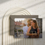 Bok vid Biljett Faux Guld Bröllop spara datum Meddelande Vykort<br><div class="desc">Det här enkla fotot och fotot med elegant sparar datumkortet för ditt målbröllop har ett modernt avslappnad faux-skript som säger "Bok the Biljett". Mer information passar in på baksidan,  med en svart illustration av en världskarta för att göra denna perfekt för ett bröllop där människor kommer att kunna resa!</div>
