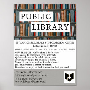 Bok Visning, Bibliotek Reklam Poster
