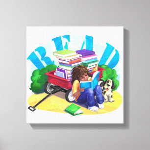 Bok Wagon Canvastryck