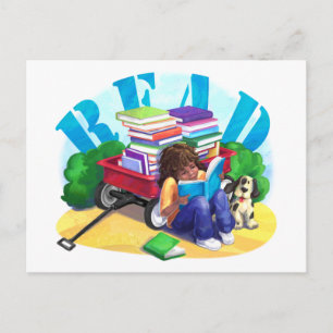 Bok Wagon READ Vykort