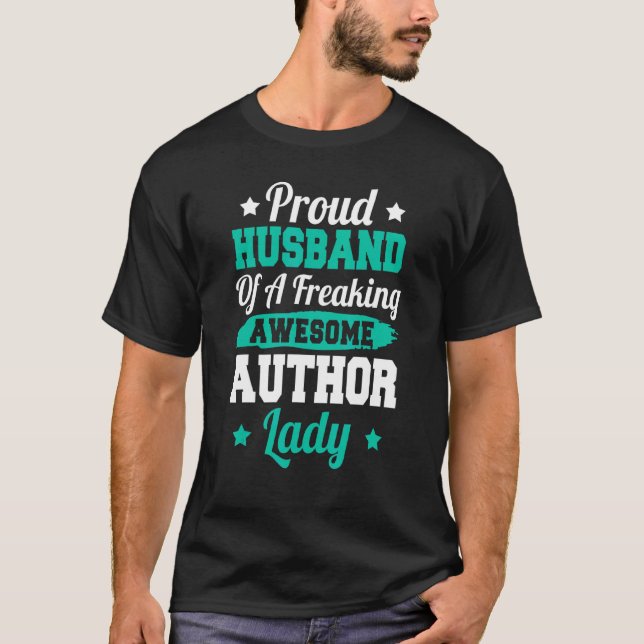 Bok Writer Writer Writer Bloggare Author Husba T Shirt (Framsida)