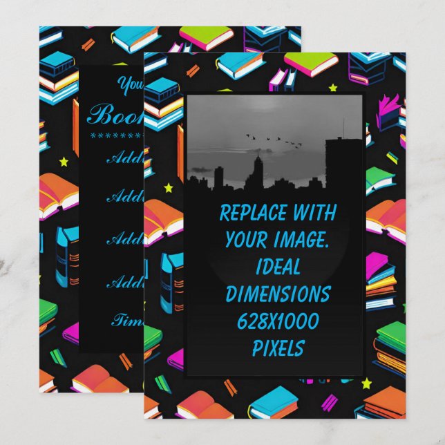 Boka det färglöst inbjudningar (Fram/baksida)