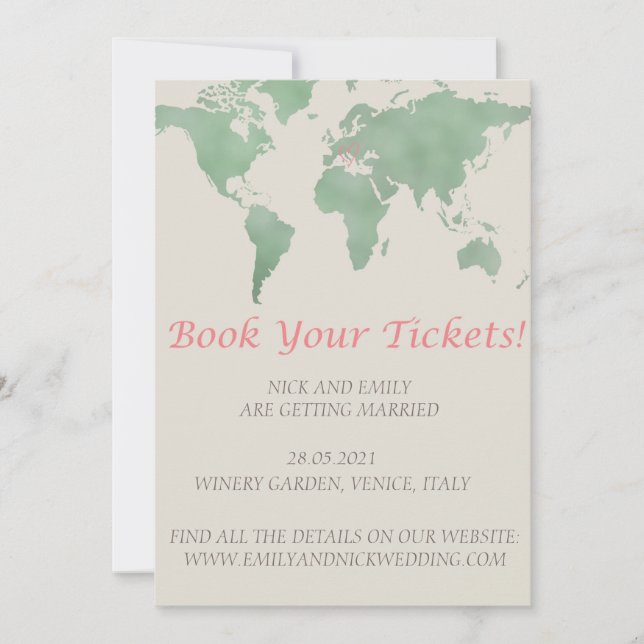 Boka dina biljetter, det är bröllopstid inbjudningar (Framsida)