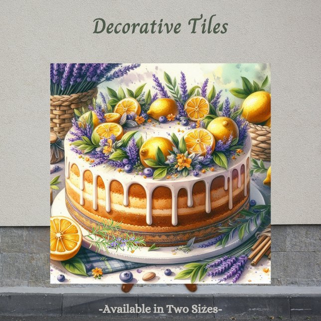 Boka med tradition, Bake with Kärlek, Large Tile Kakelplatta (Italian inspired decorative tile. Perfect tile to display in the kitchen.)