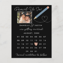 "Boka oss" Modern kalender Spara datumet Meddelande Vykort