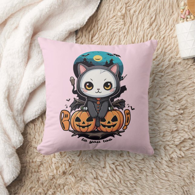 Boka till dig också | Cute Cat Fladdermus Vingar o Kudde (Filt)