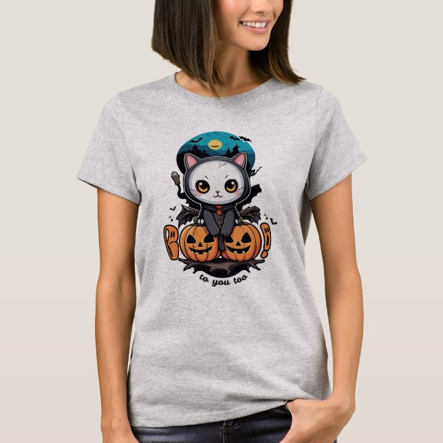 Boka till dig också | Cute Cat Fladdermus Vingar o T Shirt (Framsida)
