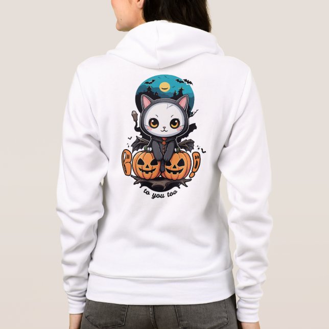 Boka till dig också | Cute Cat Fladdermus Vingar o T Shirt (Baksida)