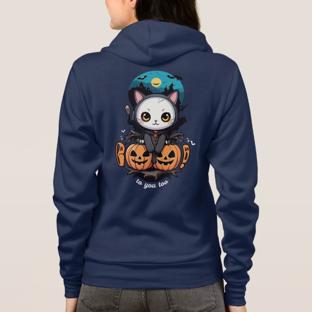 Boka till dig också | Cute Cat Fladdermus Vingar o T Shirt (Baksida)