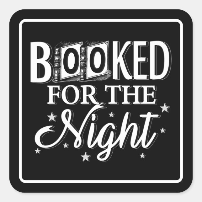 Bokad för nattkvadratstreck fyrkantigt klistermärke (Framsida)