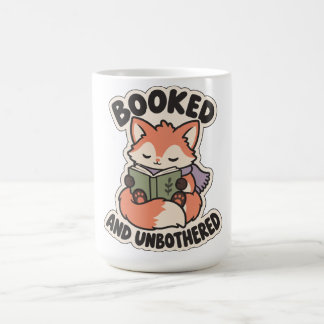 Bokad och oberörd Mysig läsande räv Kaffemugg