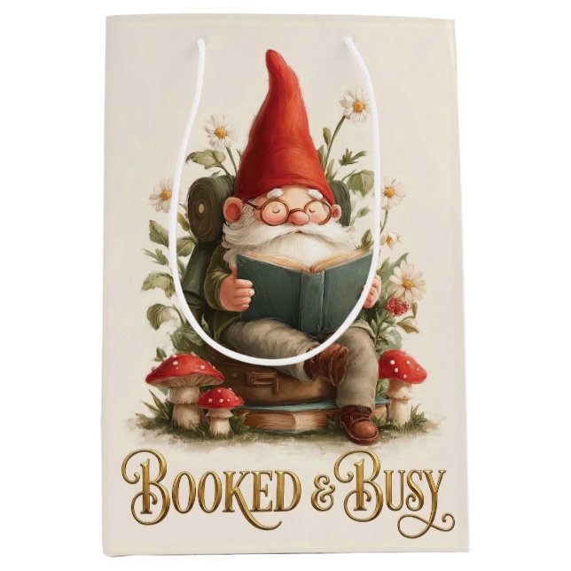 Bokad och upptagen läsgnome (Framsidan)