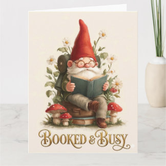 Bokad och upptagen läsgnome kort