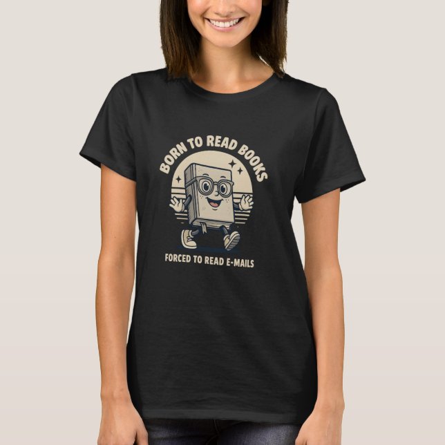 Bokad på Bokar för att läsa e-post R T Shirt (Framsida)