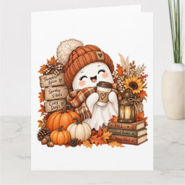 Bokad & spökig Söt Halloween-läsning Spökbok Kort