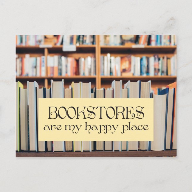 Bokaffärer är mitt vykort Lycklig Ställe (Framsida)