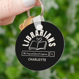 Bokälskande bibliotekarie rolig present nyckelring
