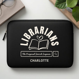 Bokälskande bibliotekarier Roligt citat present Laptop Fodral
