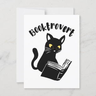 Bokälskande katt med bok vykort