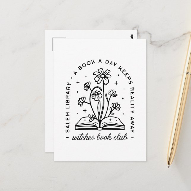 Bokälskar klubb häxa tjejer läser squad vykort (Fram/Back In Situ)