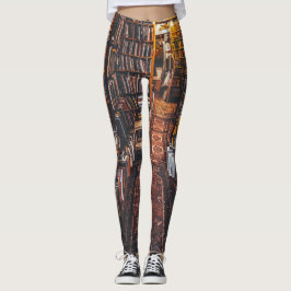 Bokälskare Begagnad Bokhandel Hyllor med Böcker Leggings