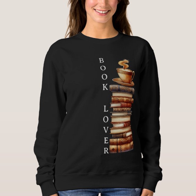 Bokälskare Bokstapel T Shirt (Framsida)