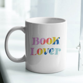 Bokälskare färgrik retro typografi trendig kaffemugg