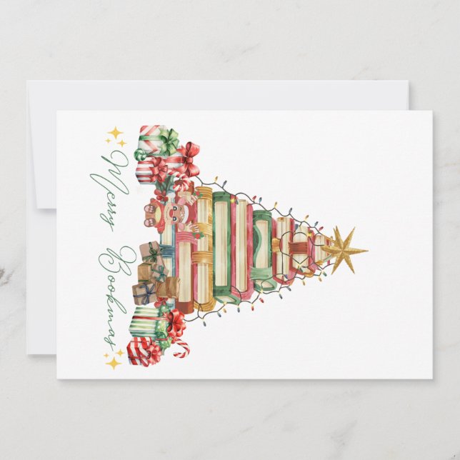 Bokälskare God Jul på Bokmas Julkort (Framsida)