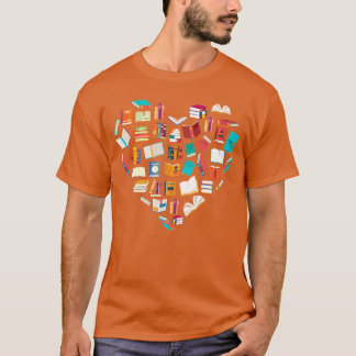 Bokälskare Hjärtform Läsning Klubb Bibliotekarie B T Shirt