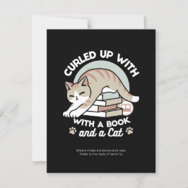 Bokälskare Katt Illustration - Hopkurad & Mysig Vykort