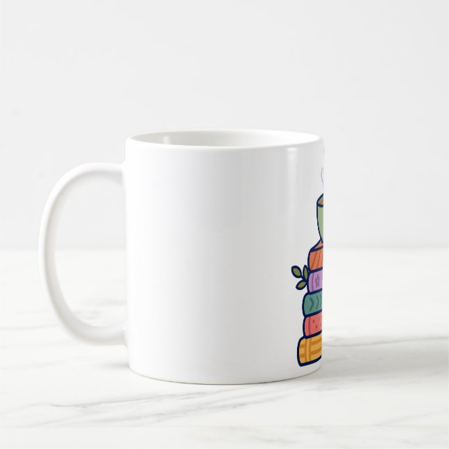 Bokälskare Mysig Läsgespresent Konst Kaffemugg (Vänster)