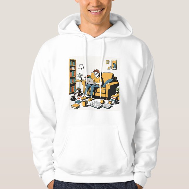 Bokälskare på soffan hoodie (Framsida)