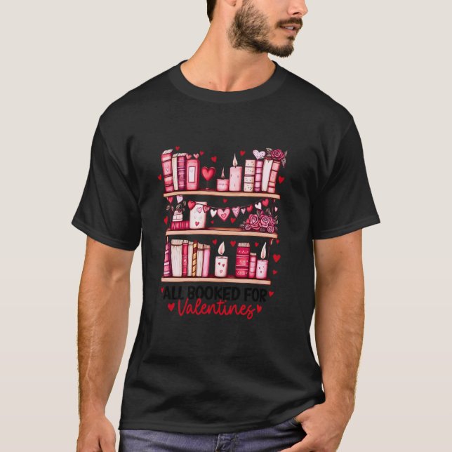 Bokälskare som läser bokig valentin valeböcker t shirt (Framsida)
