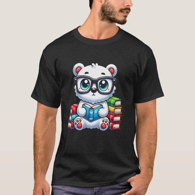 Bokälskare som läser isbjörn t shirt (Framsida)