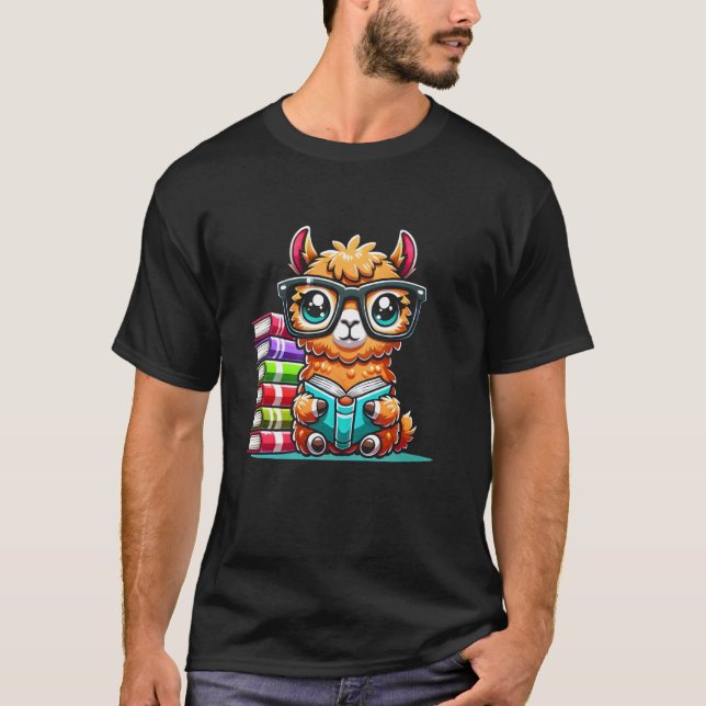 Bokälskare som läser lama t shirt (Framsida)
